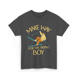 Make Way For The Skiing Boy Skier T-Shirt - Dark Heather