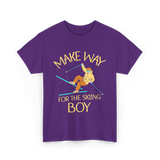 Make Way For The Skiing Boy Skier T-Shirt - Purple