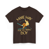 Make Way For The Skiing Boy Skier T-Shirt - Dark Chocolate