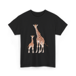 Mama Baby Giraffe Wildlife T-Shirt - Black