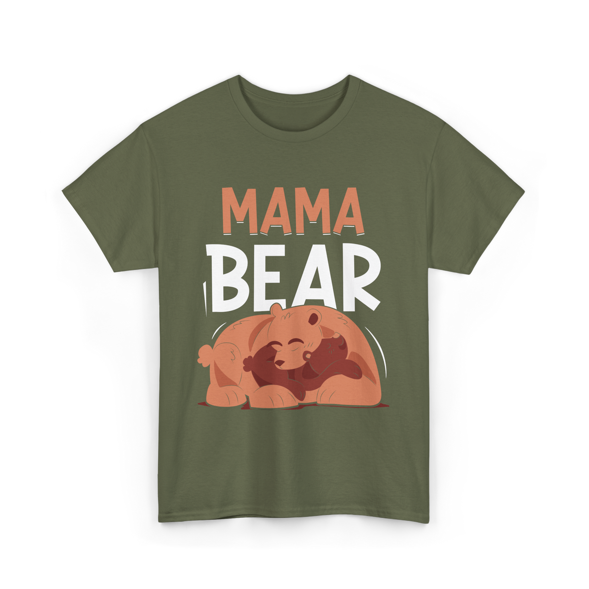 Mama Bear Animal Love Bears T-Shirt - Military Green