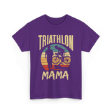 Mama Biker Triathlon Mom T-Shirt - Purple