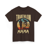 Mama Biker Triathlon Mom T-Shirt - Dark Chocolate