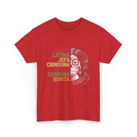 Mama Latina Chingona Mexican T-Shirt - Red