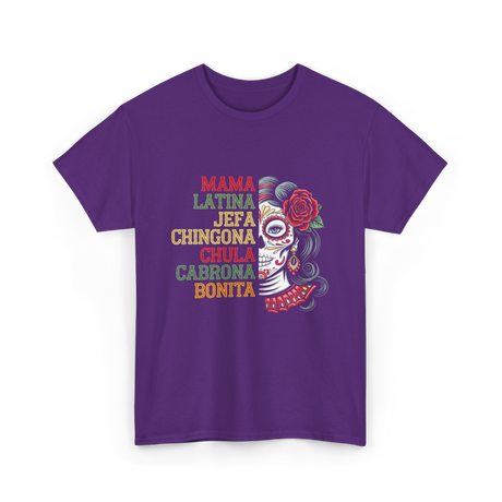 Mama Latina Chingona Mexican T-Shirt - Purple