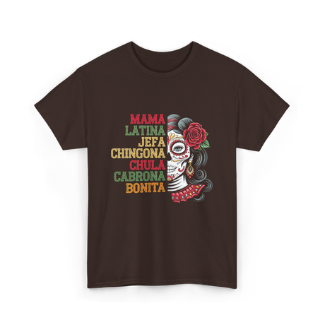 Mama Latina Chingona Mexican T-Shirt - Dark Chocolate