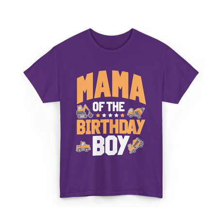 Mama of the Birthday Boy Construction T-Shirt - Purple