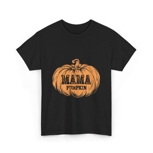 Mama Pumpkin Halloween Pumpkin T-Shirt - Black