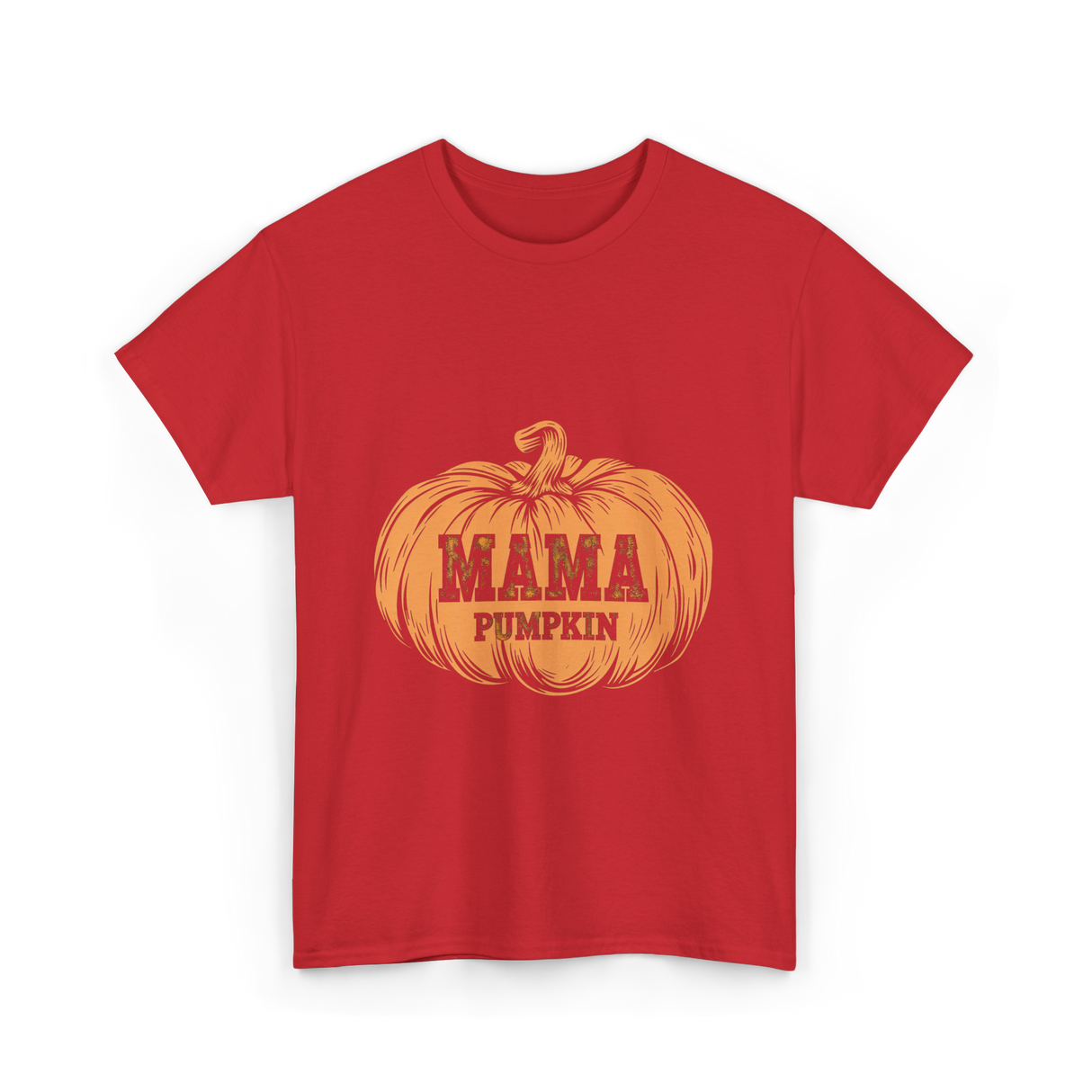 Mama Pumpkin Halloween Pumpkin T-Shirt - Red