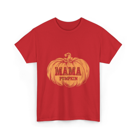 Mama Pumpkin Halloween Pumpkin T-Shirt - Red