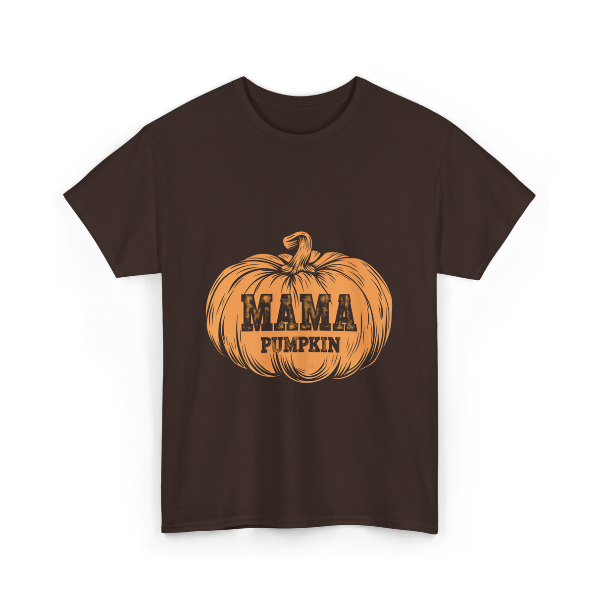 Mama Pumpkin Halloween Pumpkin T-Shirt - Dark Chocolate