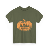 Mama Pumpkin Halloween Pumpkin T-Shirt - Military Green