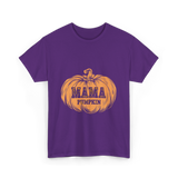 Mama Pumpkin Halloween Pumpkin T-Shirt - Purple