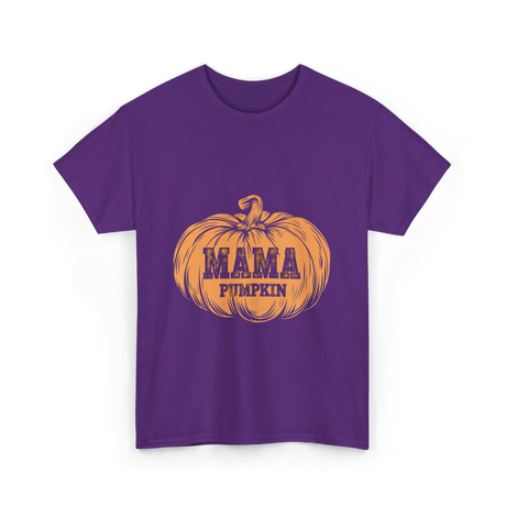 Mama Pumpkin Halloween Pumpkin T-Shirt - Purple