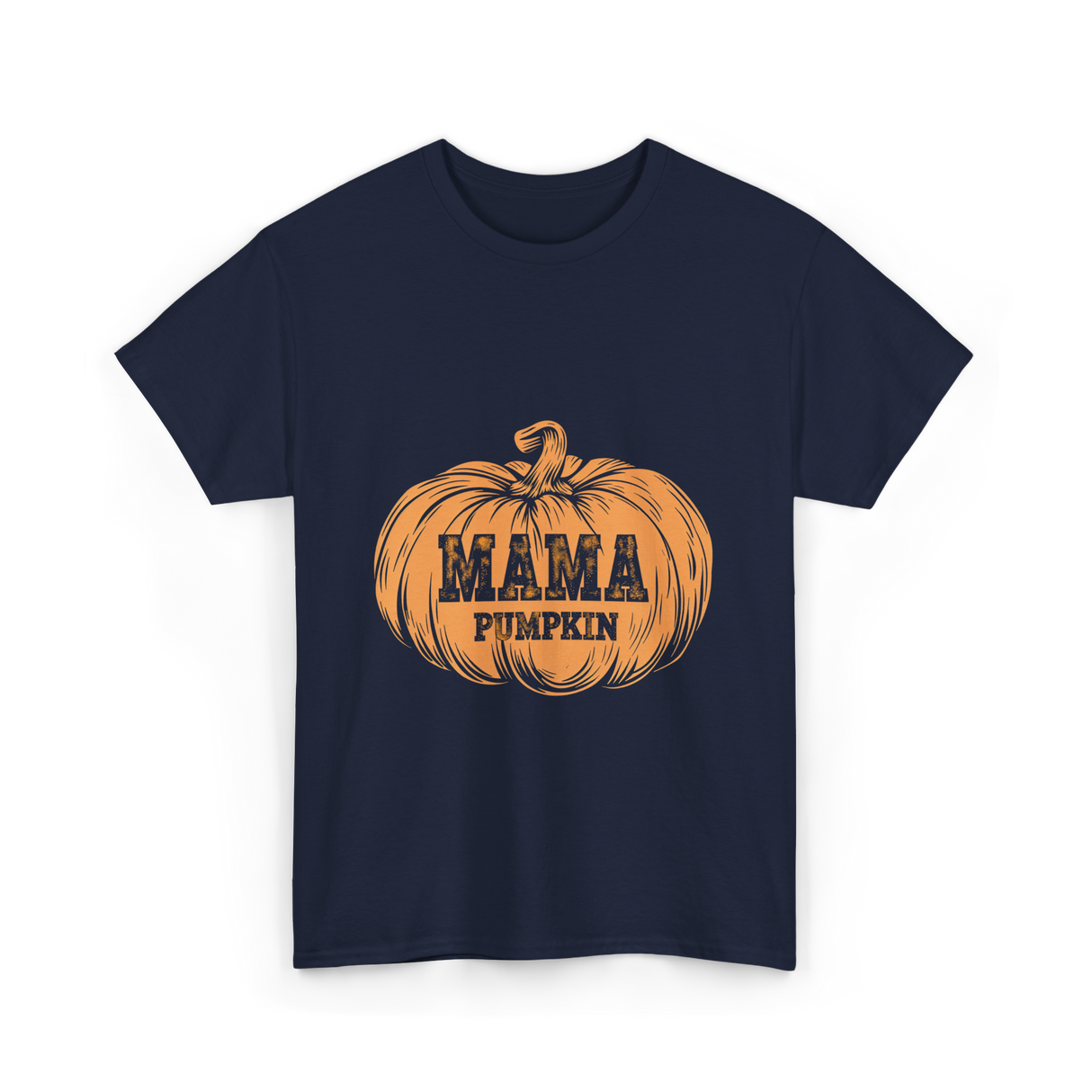 Mama Pumpkin Halloween Pumpkin T-Shirt - Navy