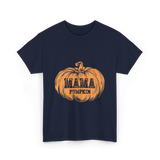 Mama Pumpkin Halloween Pumpkin T-Shirt - Navy