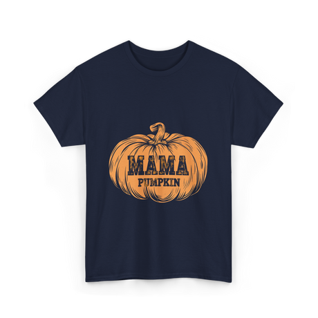 Mama Pumpkin Halloween Pumpkin T-Shirt - Navy