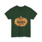 Mama Pumpkin Halloween Pumpkin T-Shirt - Forest Green