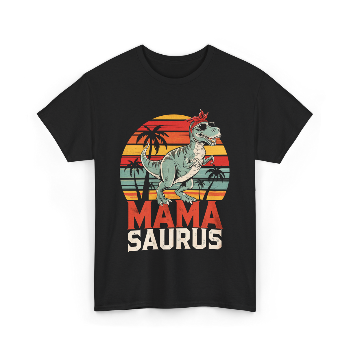 Mama Saurus Dinosaur T-Shirt - Black