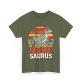 Mama Saurus Dinosaur T-Shirt - Military Green