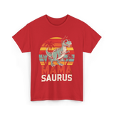 Mama Saurus Dinosaur T-Shirt - Red