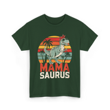 Mama Saurus Dinosaur T-Shirt - Forest Green