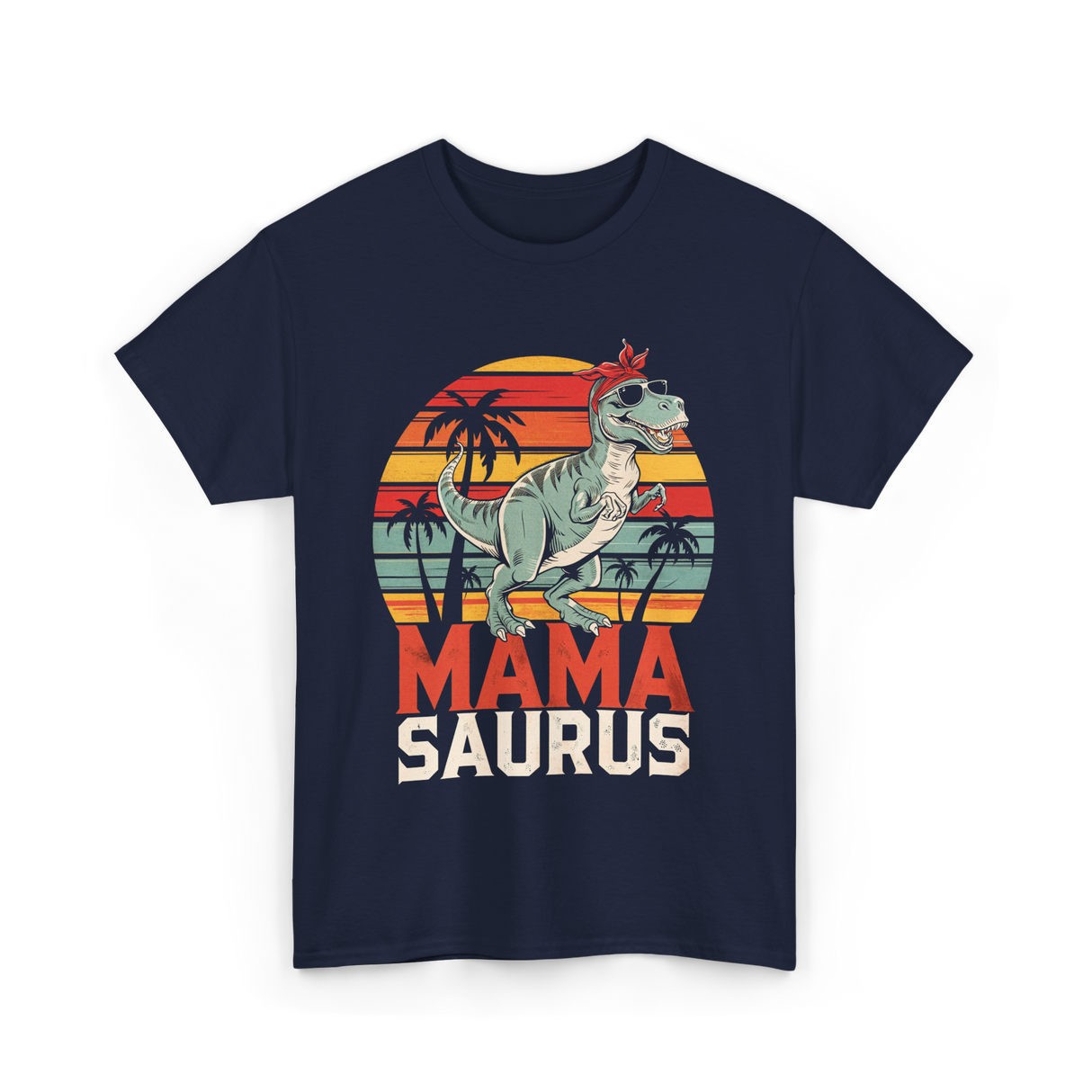 Mama Saurus Dinosaur T-Shirt - Navy