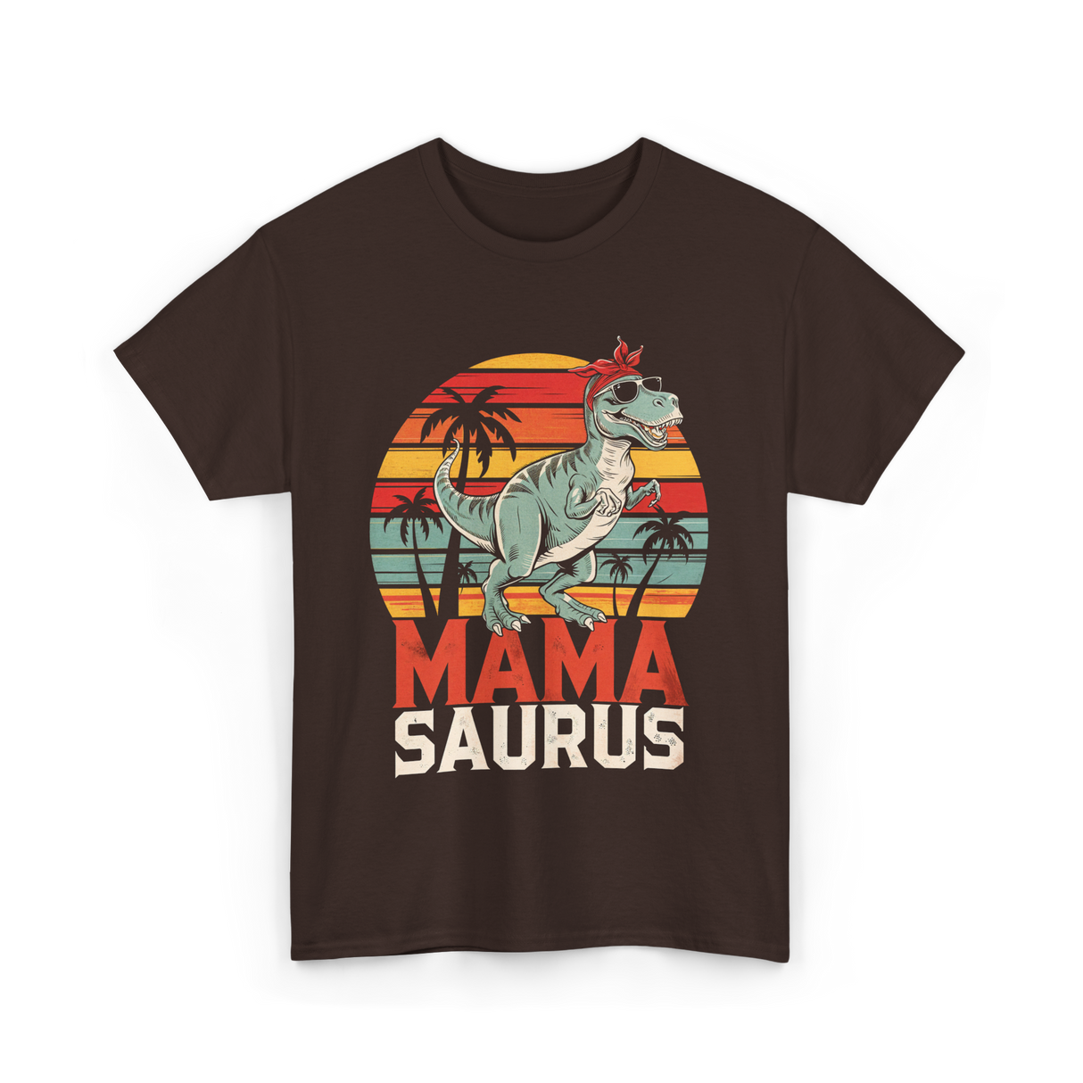 Mama Saurus Dinosaur T-Shirt - Dark Chocolate