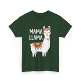 Mama Llama T-Shirt - Forest Green