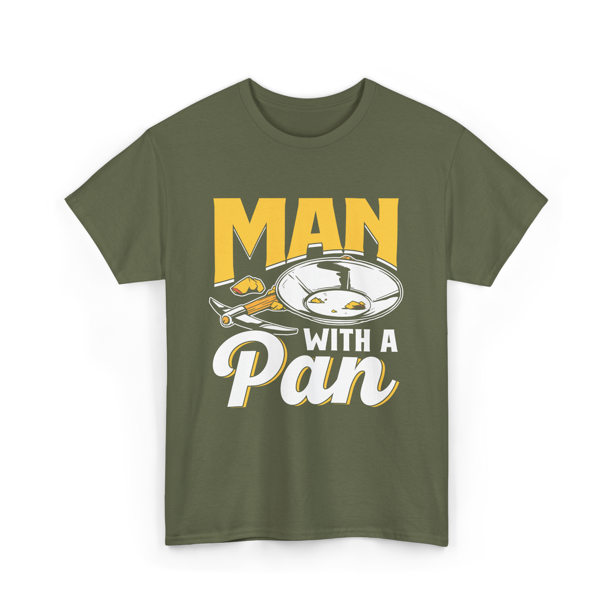 Man With A Pan Panning Hobby T-Shirt - Military Green