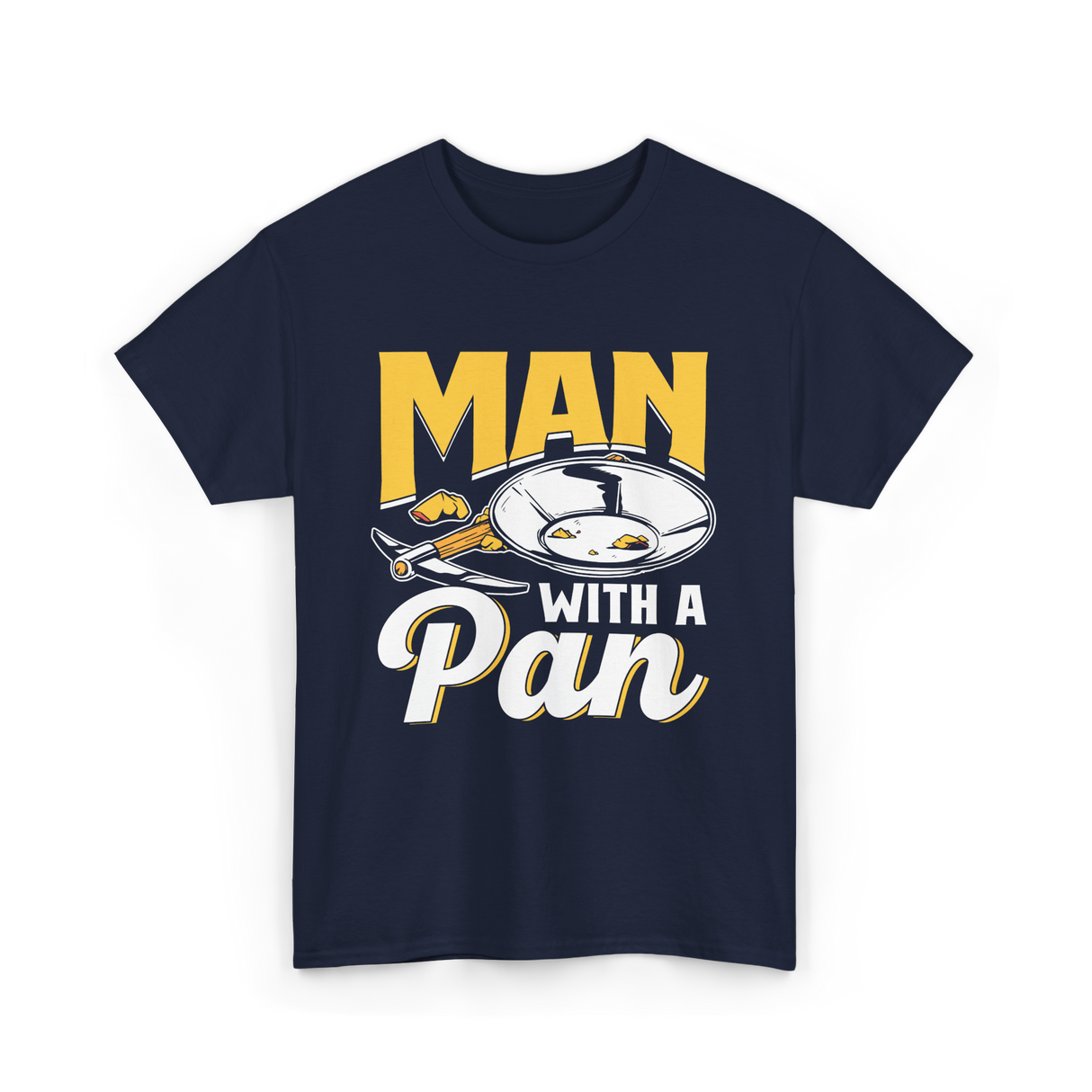 Man With A Pan Panning Hobby T-Shirt - Navy