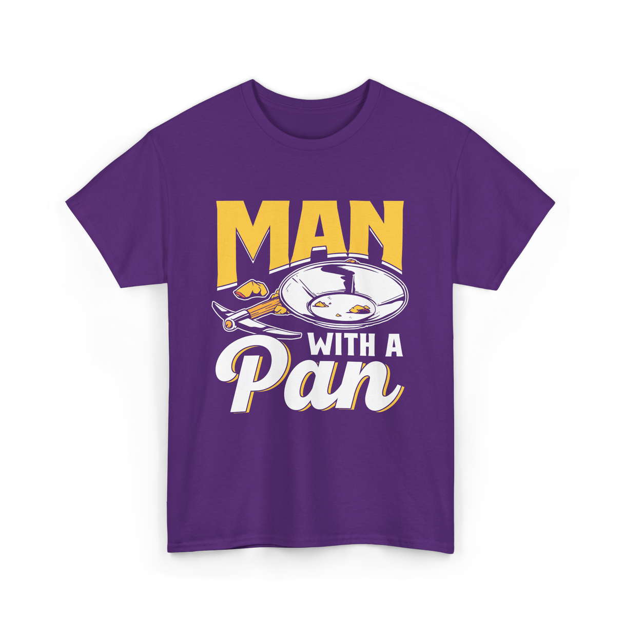 Man With A Pan Panning Hobby T-Shirt - Purple