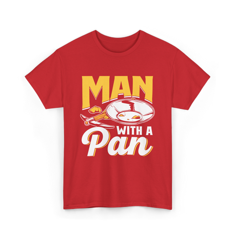 Man With A Pan Panning Hobby T-Shirt - Red