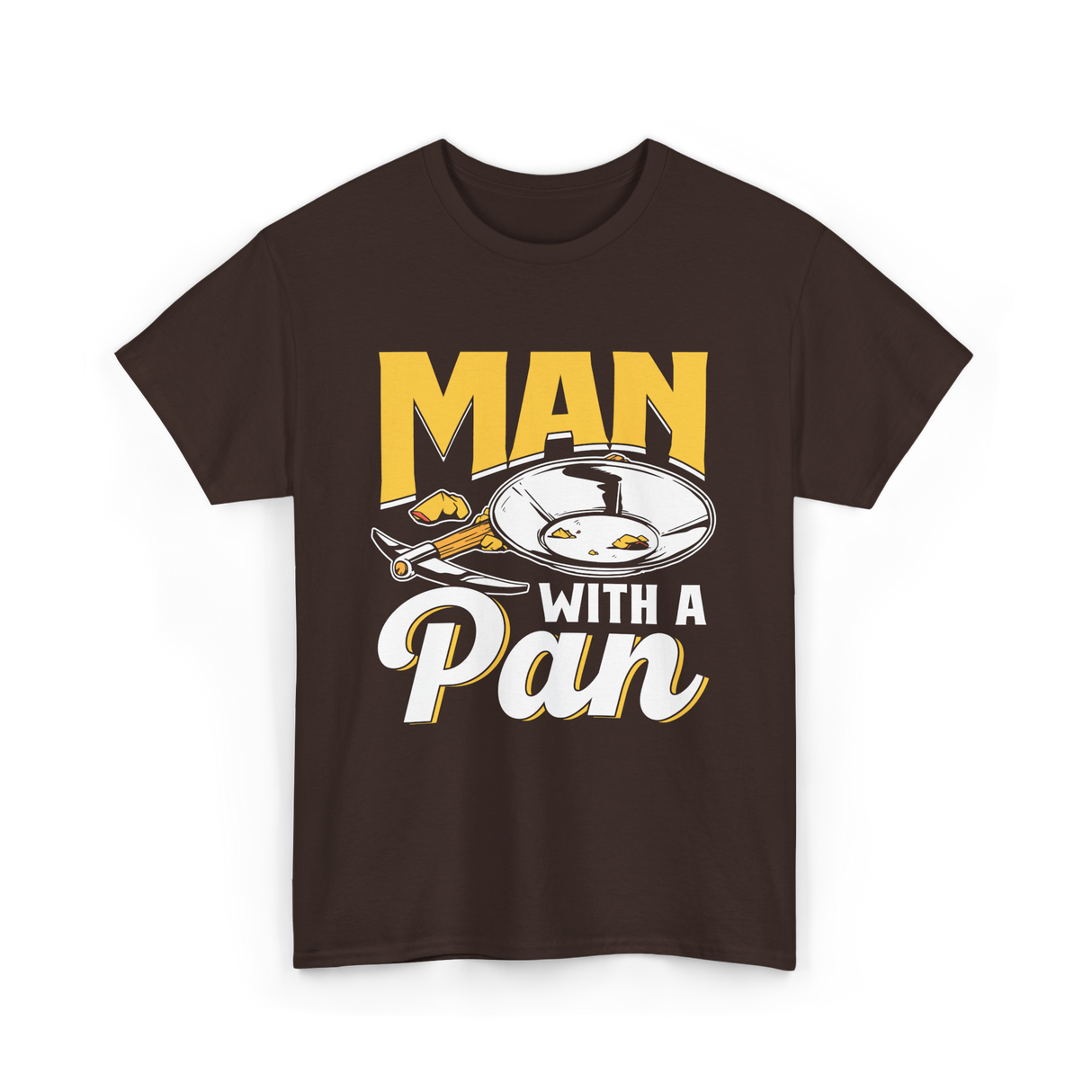 Man With A Pan Panning Hobby T-Shirt - Dark Chocolate