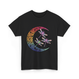 Mandala Dragonfly Moon Dragonflies T-Shirt - Black