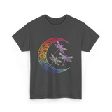 Mandala Dragonfly Moon Dragonflies T-Shirt - Dark Heather