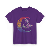 Mandala Dragonfly Moon Dragonflies T-Shirt - Purple