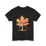 Maple Leaf Autumn Tree Fall T-Shirt - Black