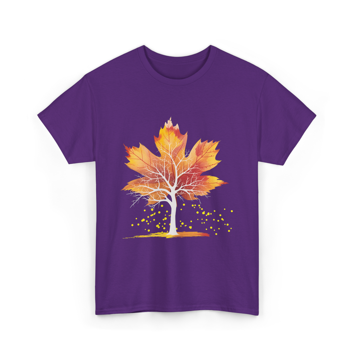 Maple Leaf Autumn Tree Fall T-Shirt - Purple