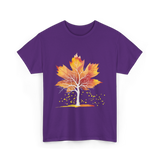 Maple Leaf Autumn Tree Fall T-Shirt - Purple