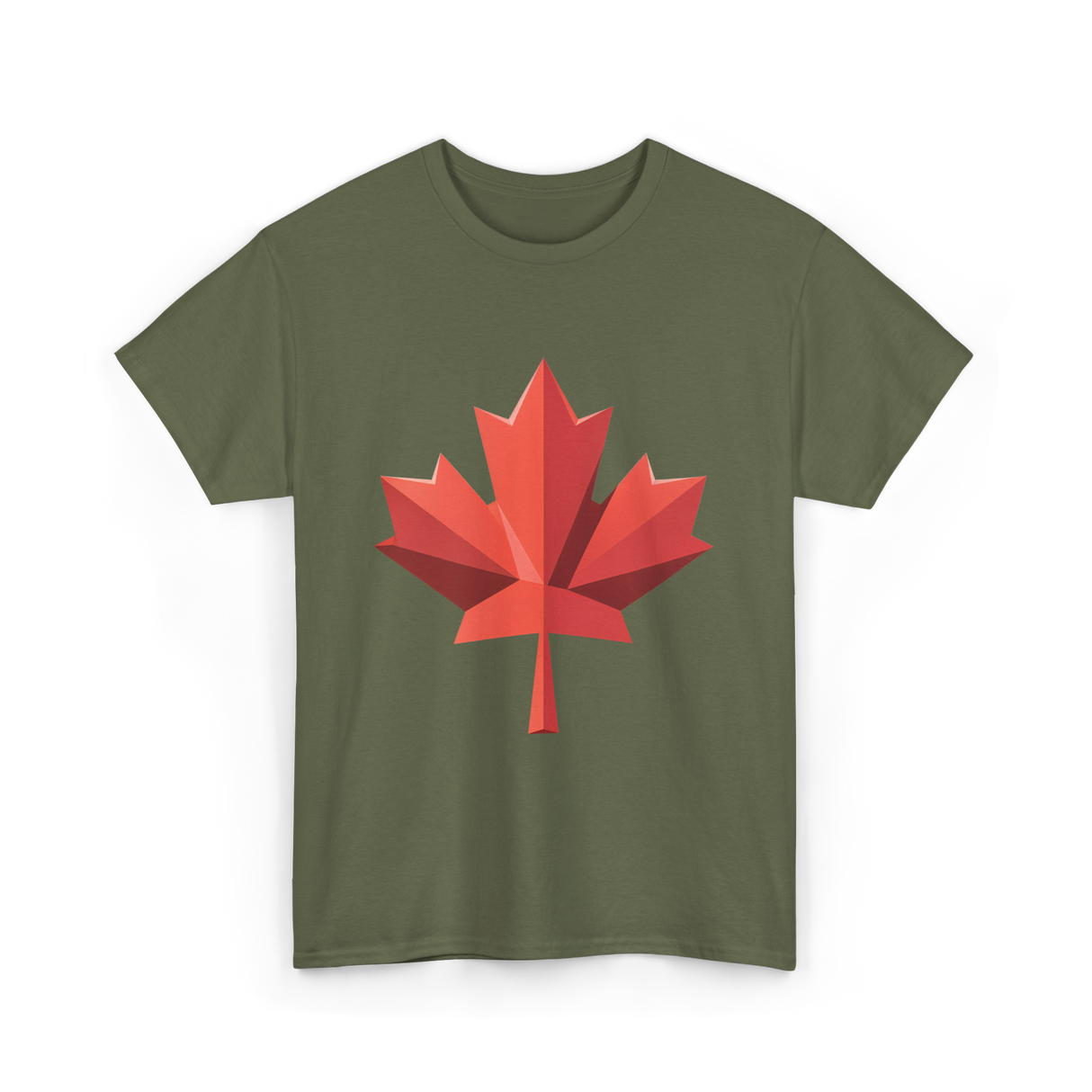 Maple Leaf Canada Day Maple Leaf T-Shirt - Military Green