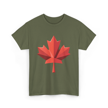 Maple Leaf Canada Day Maple Leaf T-Shirt - Military Green