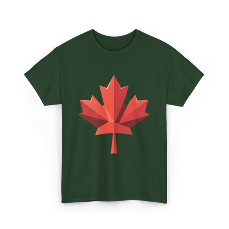 Maple Leaf Canada Day Maple Leaf T-Shirt - Forest Green