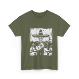 Mariachi Skeleton Dia De Los Muertos T-Shirt - Military Green