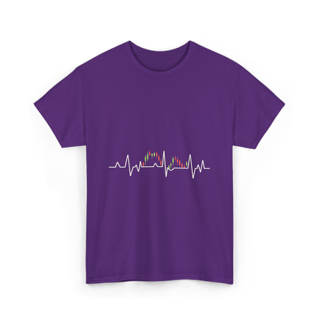 Market Pulse Trading Chart T-Shirt - Purple