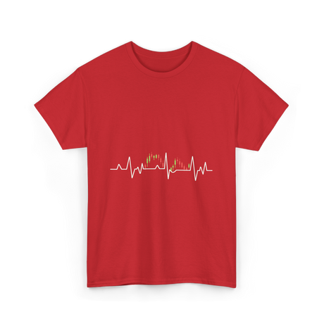 Market Pulse Trading Chart T-Shirt - Red