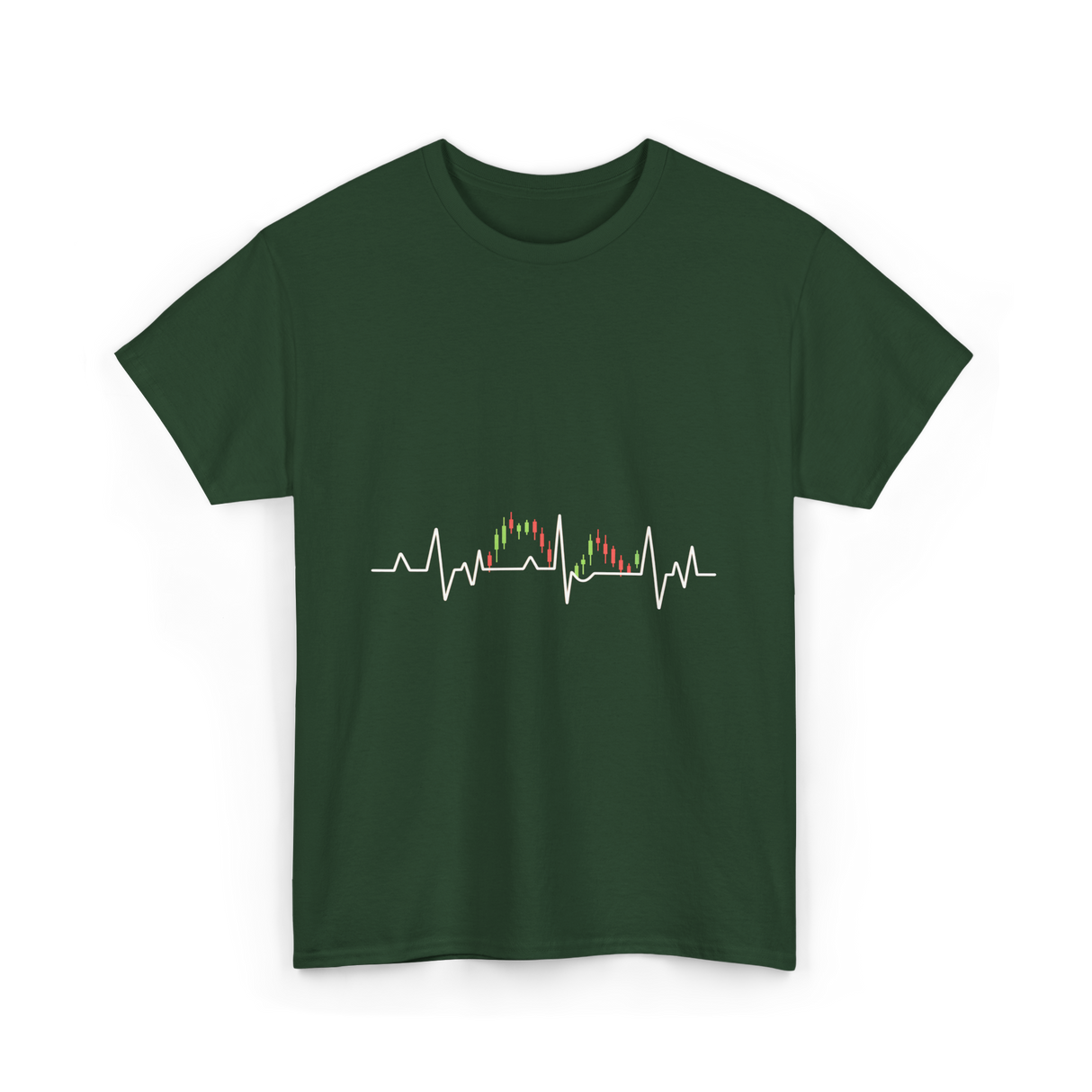 Market Pulse Trading Chart T-Shirt - Forest Green