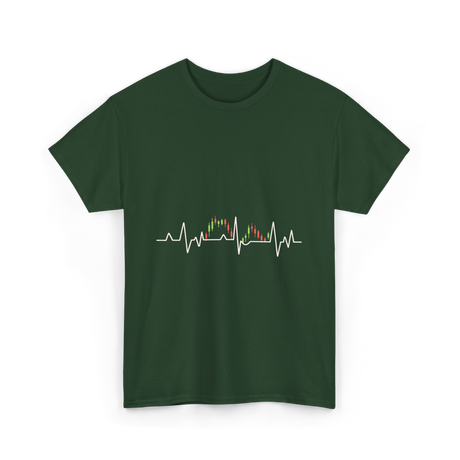 Market Pulse Trading Chart T-Shirt - Forest Green