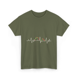 Market Pulse Trading Chart T-Shirt - Military Green