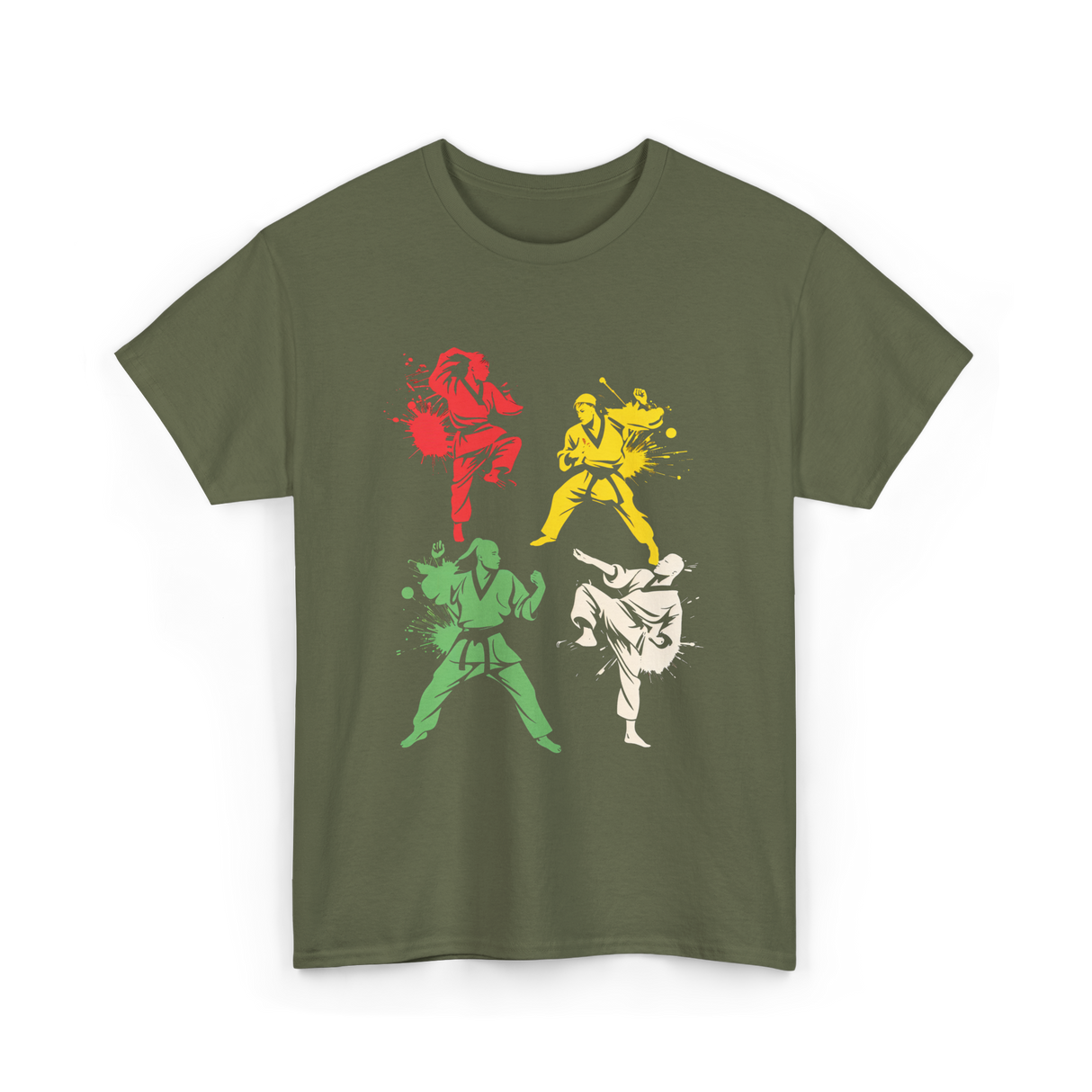 Martial Arts Fighters Karate T-Shirt - Military Green